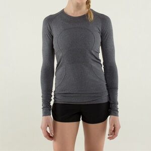 Lululemon Run: Swiftly Tech Long Sleeve•Heathered Black